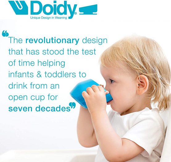 Doidy Cup - Training Sippy Cups for Toddlers & Babies - Unique Slanted Design Two Handles Baby Beaker - Great Weaning Cup for Milk, Water & Juice - Use from 3-6 Months to Toddler (Cerise) - Image 3