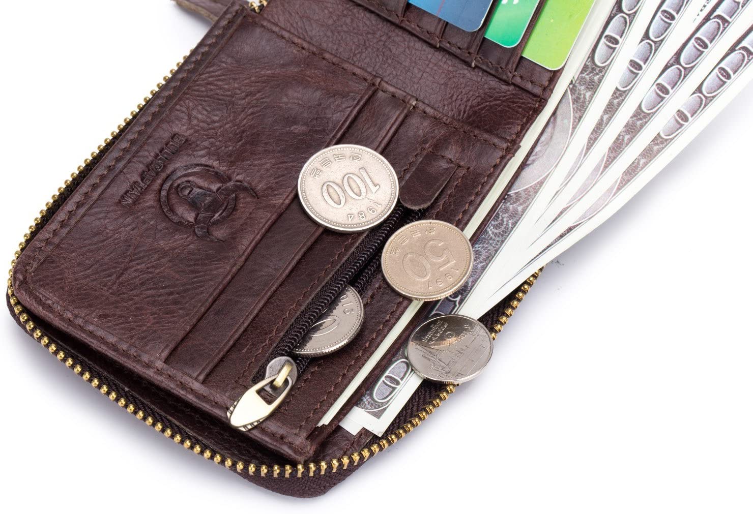 BULLCAPTAIN Leather Wallet Zipper Men Wallet - Image 3