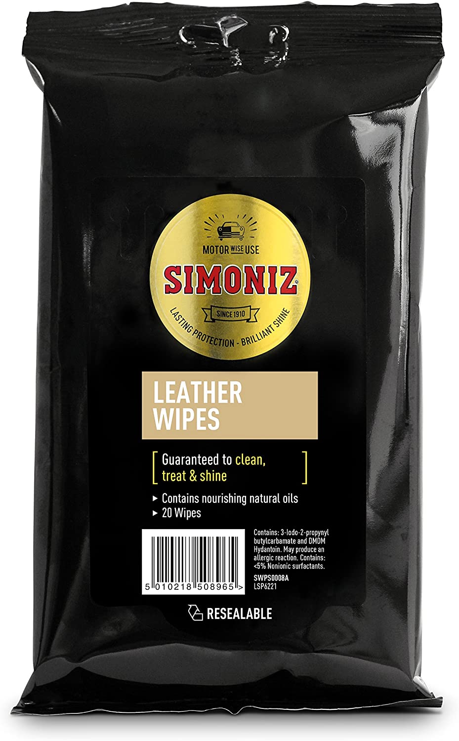 Simoniz SWPS0008A Leather Wipes 20pk, 1 count (Pack of 20)