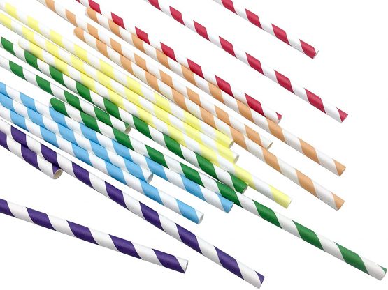 AKORD 150 Pack Paper Drinking Straws Candy Series for Everyday, Party, Wedding, Celebration (Rainbow) - Image 3