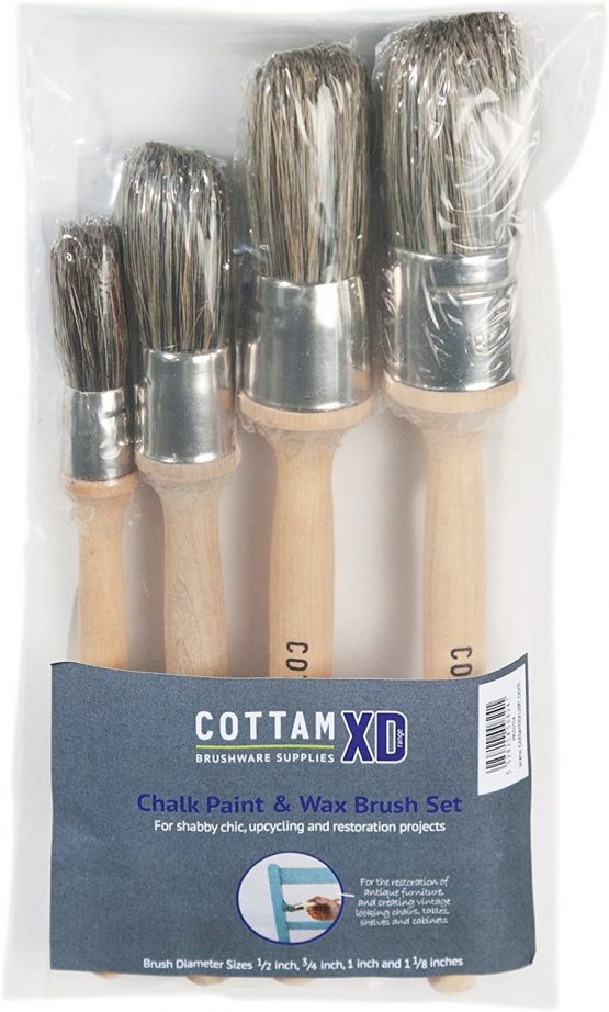COTTAM Chalk & Wax Brush Set (Pack of 4) - For Shabby Chic, Upcycling and Restoration Projects - Image 4