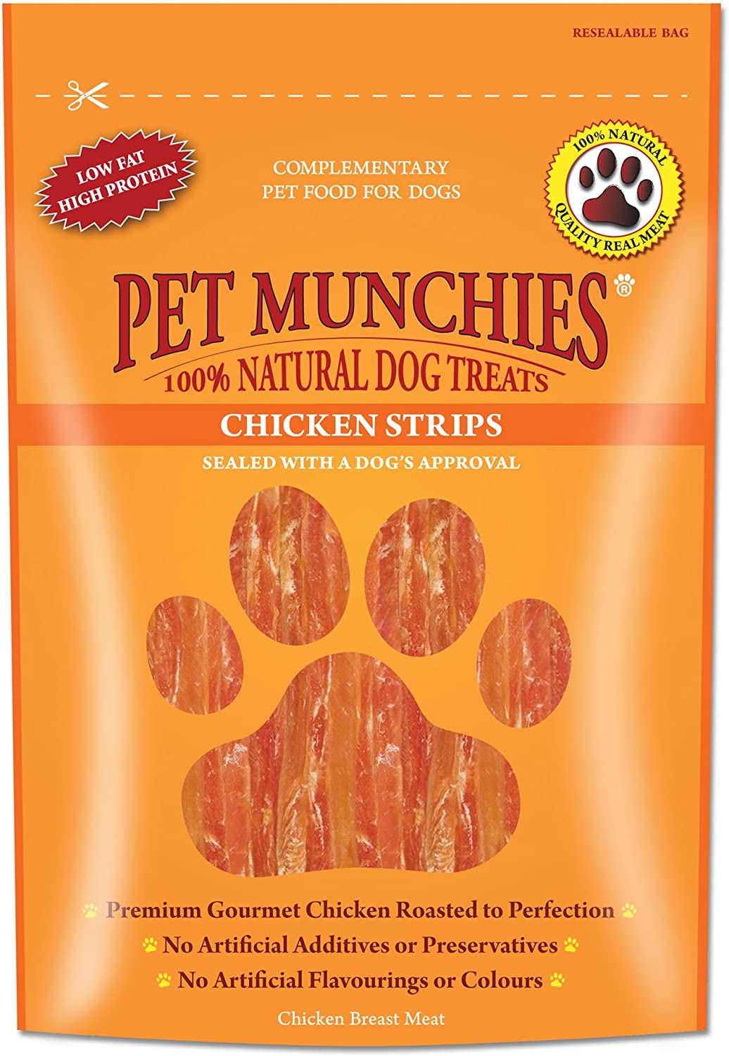 Pet Munchies Chicken Strips Dog Treats, Premium Dog Chews with Natural Real Meat, Low in Fat and High in Protein 90g (Pack of 8)