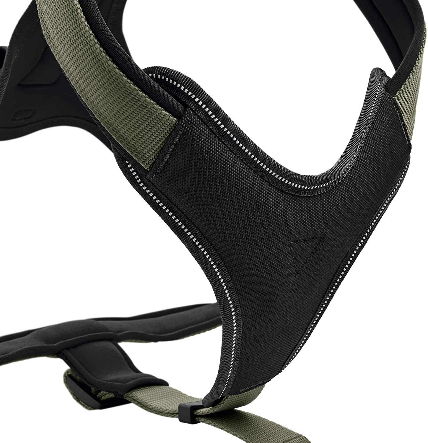 HUNTER NEOPREN dog harness, nylon, padded with neoprene, for sport and leisure,olive / black, nylon, neoprene,60-76,M-L - Image 2