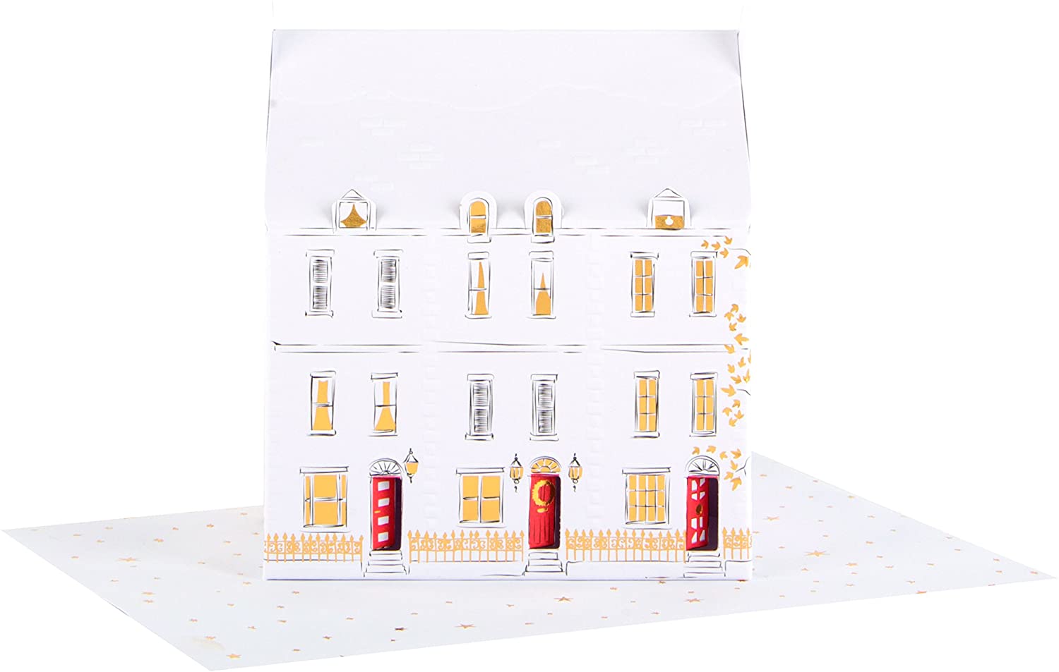 Hallmark Christmas Luxury Boxed Cards Pop up Town Houses - Pack of 5, White - Image 3