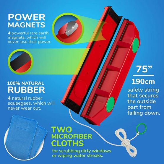 Tyroler Bright Tools the Glider D-3 Magnetic Window Cleaner for Double Glazed Windows Fits 20-28 mm Window thickness. Glass cleaner - Image 2