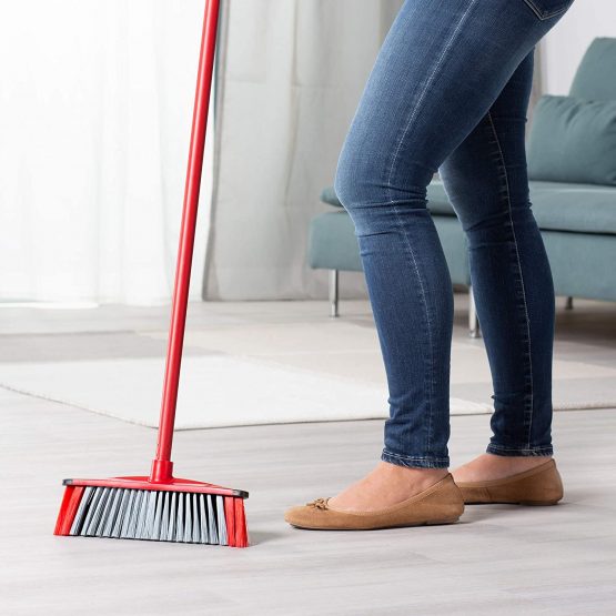 Vileda 3Action Broom Plus Long Handled Dustpan, Red - Image 2