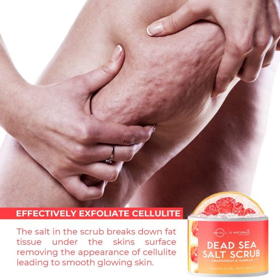 Dead Sea Salt Natural Organic Exfoliating Grapefruit & Vanilla Essential Oil Face Body & Foot Scrub. Hydrating Firming Anti Cellulite Dead Skin Ingrown Hairs Best Acne Oily Skin Men & Women 500gr - Image 3
