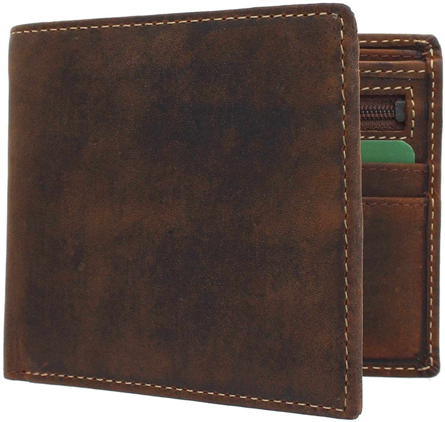 VISCONTI Hunter Oiled Leather Shield Wallet 707 Oil Tan RFID - Image 3