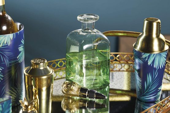 BarCraft BCMONKEYDEC Decanter with Brass Monkey Bottle Stopper, Glass, 900 ml, Green Monkey - Image 3