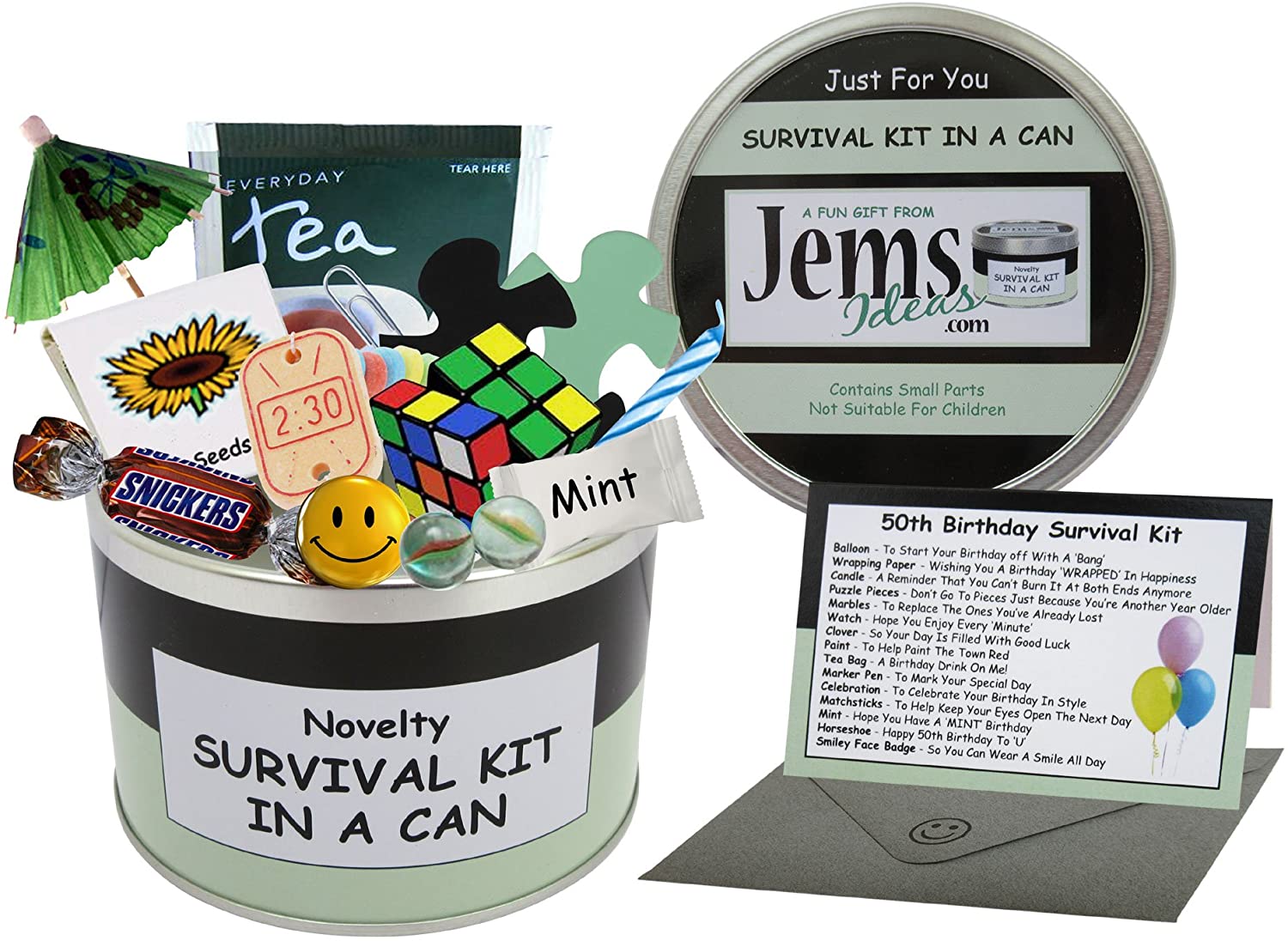 50th Birthday Survival Kit in a Can Gift, Novelty Funny Happy 50th Birthday Gifts for Men or Women
