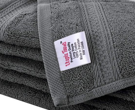 Utopia Towels - 12 Luxury Washcloths, 30 x 30 cm, White - 700 GSM 100% Cotton Premium Quality Flannel Face Cloths, Highly Absorbent and Soft Feel Fingertip Towels - Image 2