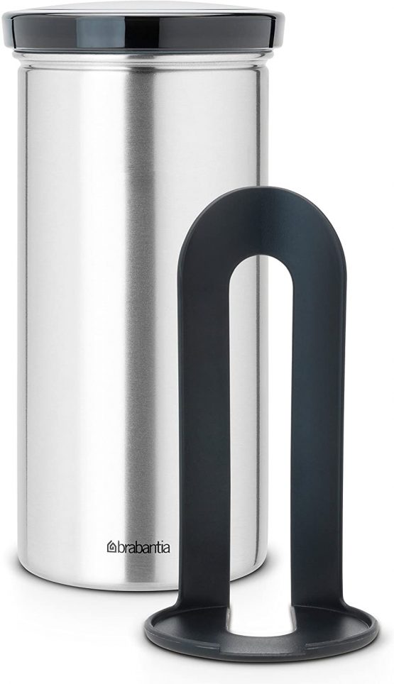 Brabantia 476228 Senseo Coffee Pad Storage Jar- Fingerprint Proof Matt Steel Black Lid - Image 2
