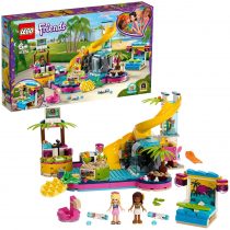LEGO 41374 Friends Andrea’s Pool Party Set with Andrea and Stephanie Mini-Dolls, DJ Box, Aquarium and Fish