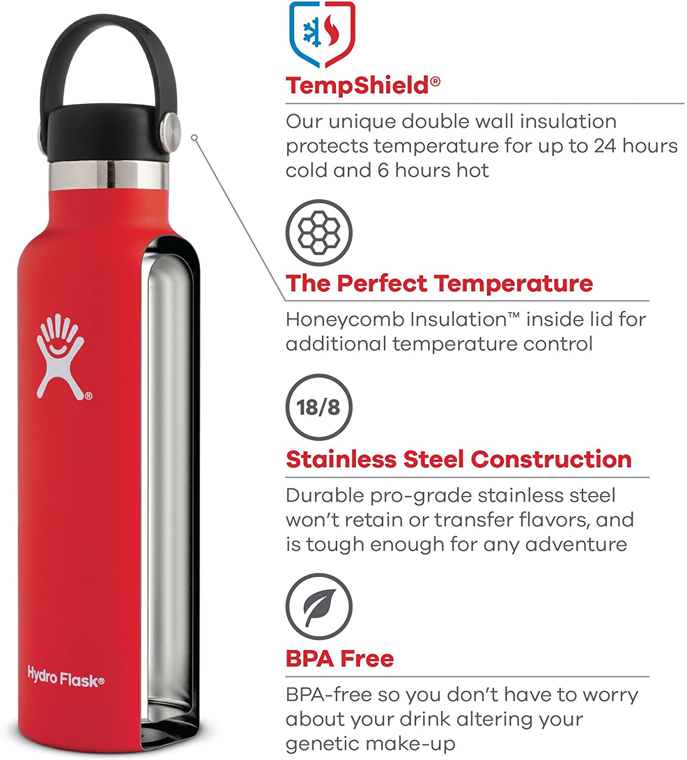 HYDRO FLASK, Water Bottle 621 ml (21 oz) - Image 2