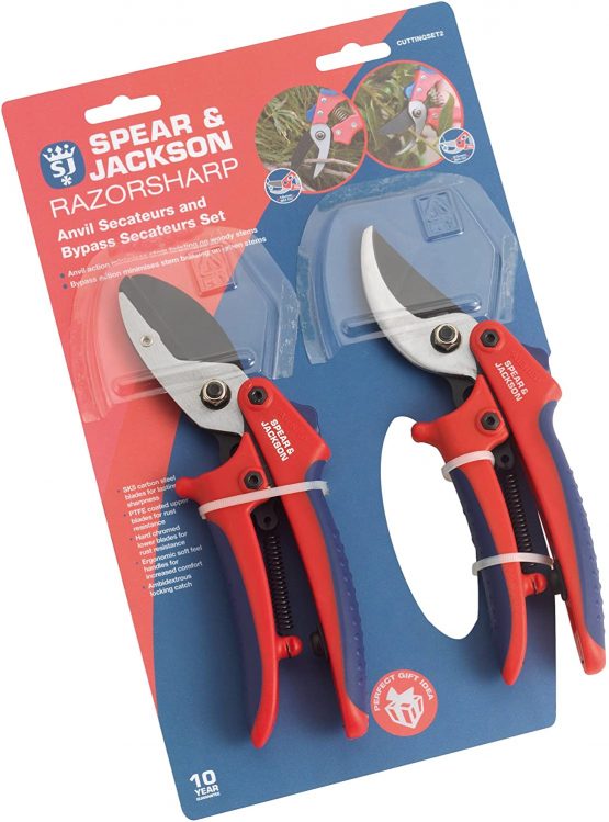 Spear & Jackson CUTTINGSET2 Secateur Set, Multicoloured