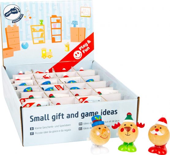Small Foot 11468 Wind-Up Christmas Display Made of Wood, Set of 24 Figurines, Each Approx. 4 x 4 x 6 cm Toys, Multicolored