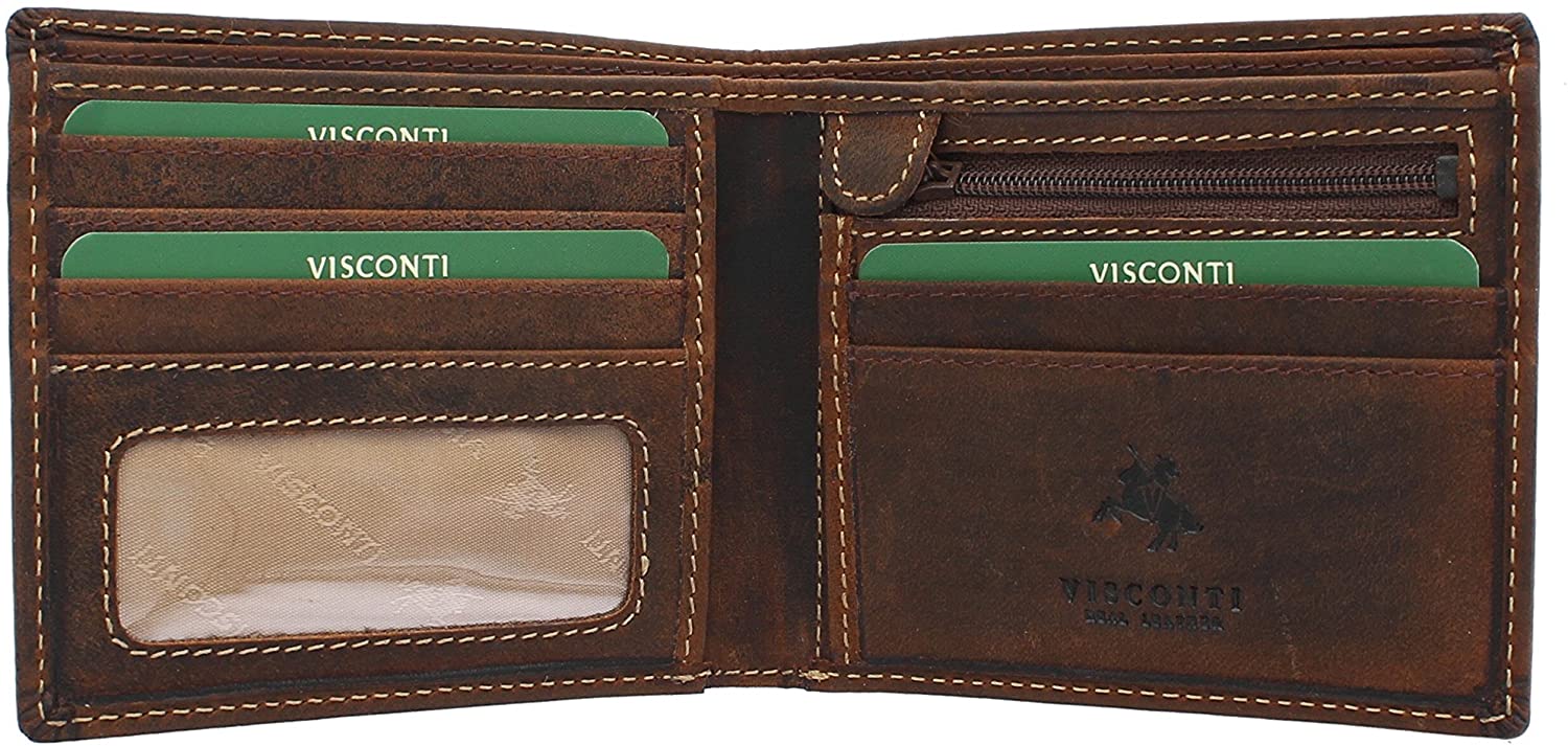 VISCONTI Hunter Oiled Leather Shield Wallet 707 Oil Tan RFID