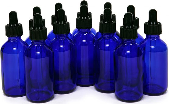 Vivaplex 12, Cobalt Blue, 2 Oz, Glass Bottles, With Glass Eye Droppers
