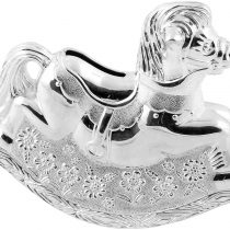 Christening Gifts. Girls Silver Rocking Horse Money Box