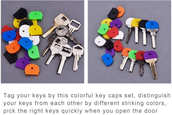 24 Pieces Key Caps Set Flexible Key Covers for Easy Identifying Door Keys, 8 Colors - Image 4