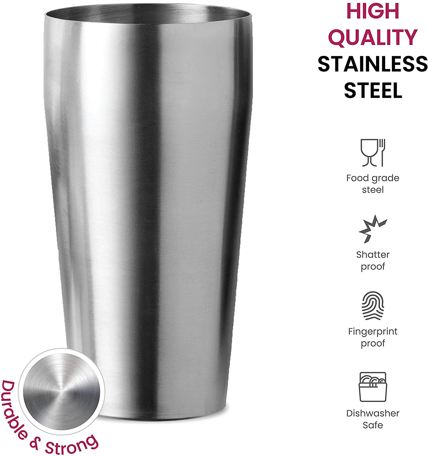FineDine 7-Piece Stainless Steel Cocktail Shaker Set - 26 oz Shaker & Strainer - Bartender Kit - Cocktail Gift Set - Image 4