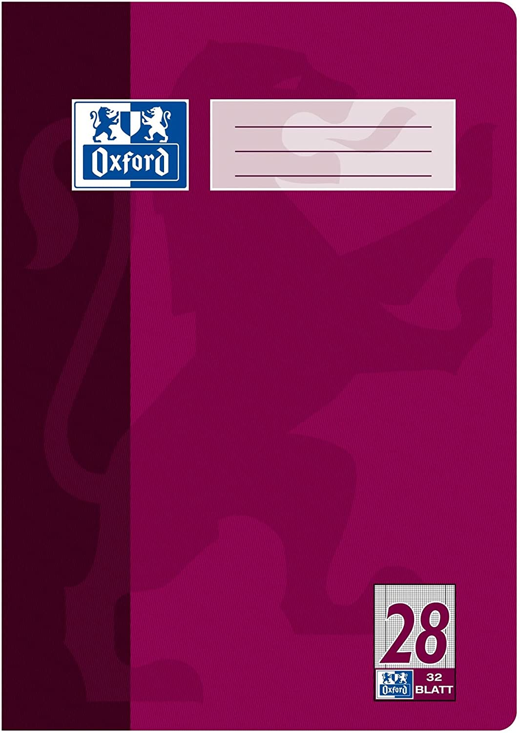 Oxford A4 School Exercise Book - 32 Pages 90 g/m² - Optic Paper Lines 28 - Squared with Double Margin Pack of 1 1er-Pack