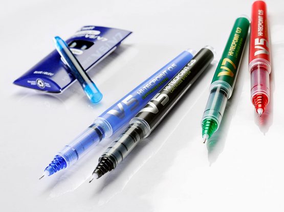Pilot V5 Cartridge System Liquid Ink Rollerball 0.5 mm tip Single Pen with 3 Free Refills - Red - Image 4