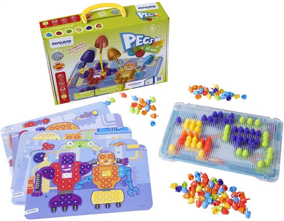 Miniland Miniland45317 PEGS Mosaic Game, Multi-Color
