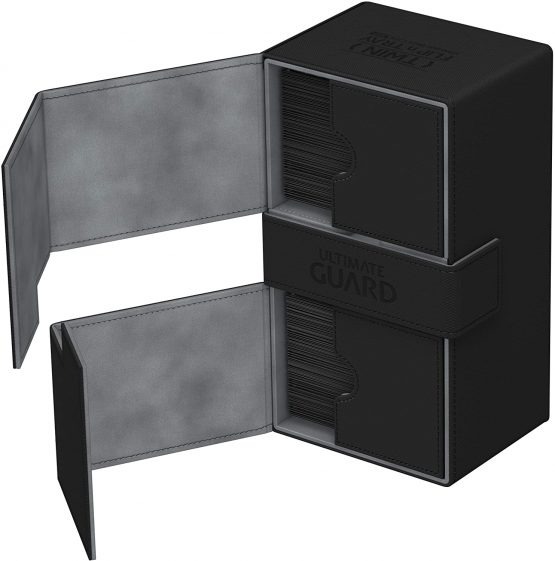 Ultimate Guard UGD010379 Twin Flip´n´Tray Deck Case 200+ Standard Size XenoSkin Card Box, Black - Image 4