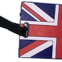 Luggage Tag Address ID Name Tag Silicone Suitcase Personalised Identifier Label by HOMEELABADOR (Union Jack)