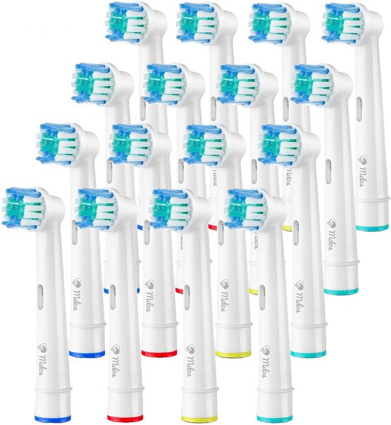 Oral B Compatible Electric Toothbrush Heads - Milos for Braun Oral B Toothbrush Head Replacement 16 Pack