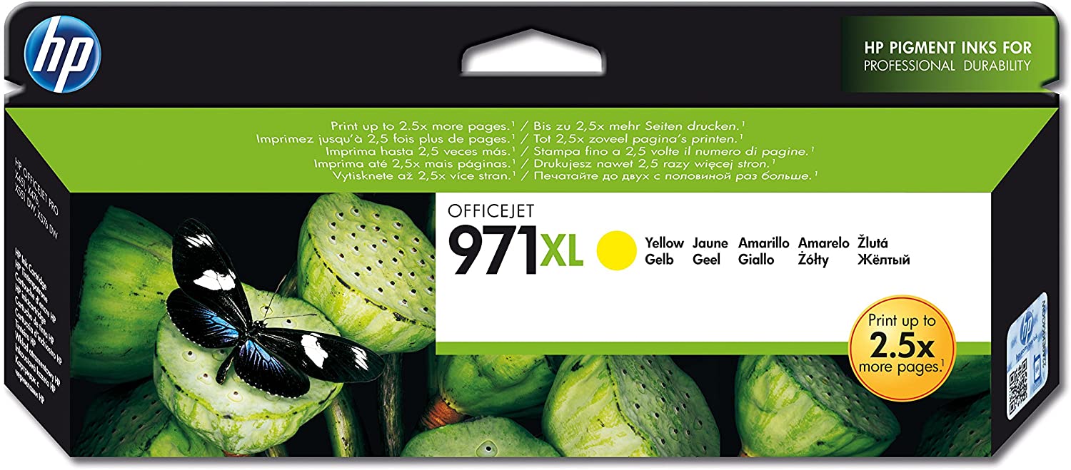HP CN628AE 971XL High Yield Original Ink Cartridge, Yellow, Single Pack