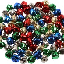 80 Jingle Bells Colours Sleigh Bells Festive Decoration 15mm Bell - Christmas Bell - Bells For Crafts - Cat Collars- Musical - Coloured - Decorating - Santa - Hat - Crafting