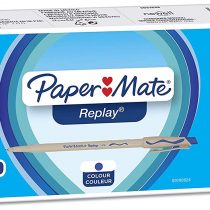 Paper Mate Replay Erasable Ballpoint Pen | Medium Point (1.0mm) | Blue | 12 Count