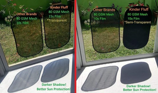 kinder Fluff Car Window Shade (4 Pack)-The Only Certified Car Sun Shades Proven to Block over 99% UV Rays 100 SPF for Maximum Sun Protection-Mom's Choice Gold Award Winner-Car Window Shades For Baby - Image 3