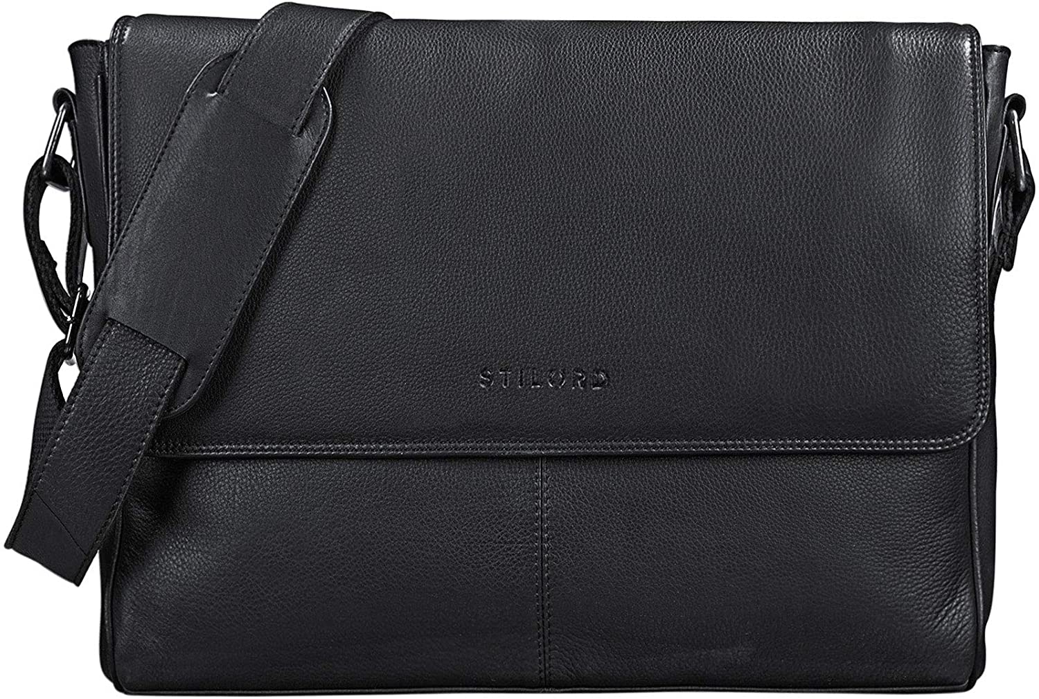 STILORD 'Oskar' Leather Messenger Bag for Men and Women, Vintage Shoulder Bag and Laptop Bag 15 Inch - Image 2