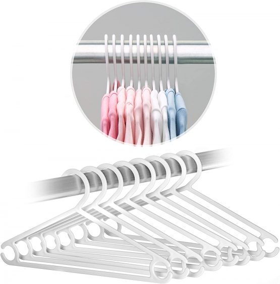 Laloona 22 Pack Children’s Hangers - Tubular, Ultra Thin Kids Coat Hangers for Baby & Toddler Clothes - White