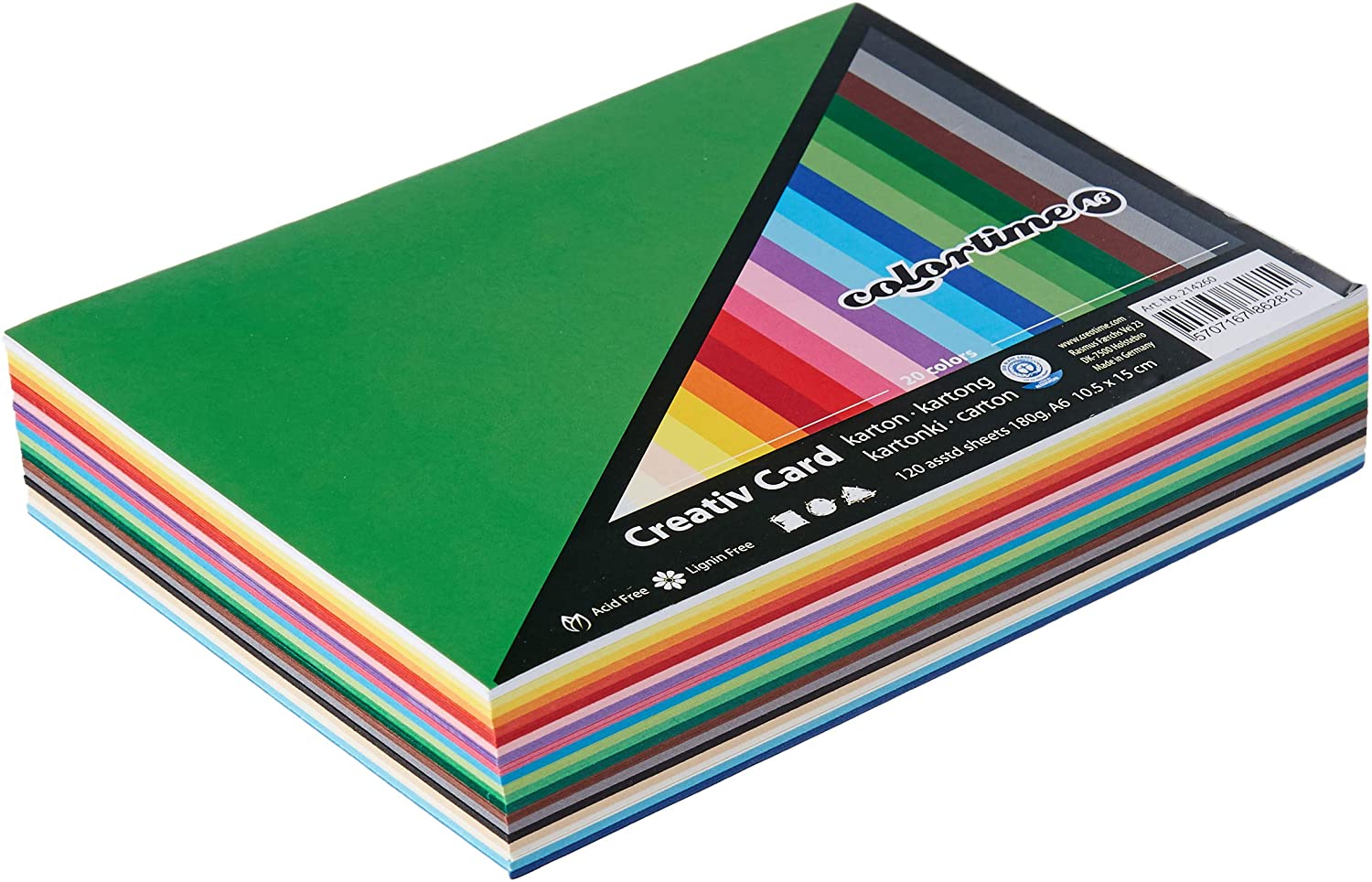 varios colores Colortime 120 piezas Creativ para tarjetas