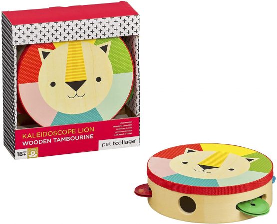 Petit Collage PTC342 Kaleidoscope Lion Wooden Tambourine, Multi - Image 3