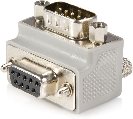 StarTech Right Angle DB9 to DB9 Serial Cable Adapter Type 1 - M/F, grey