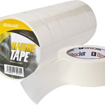 Brackit Easy Removal White Masking Tape | 6 Masking Tape Rolls Bulk Bundle (48mm x 48m per roll)