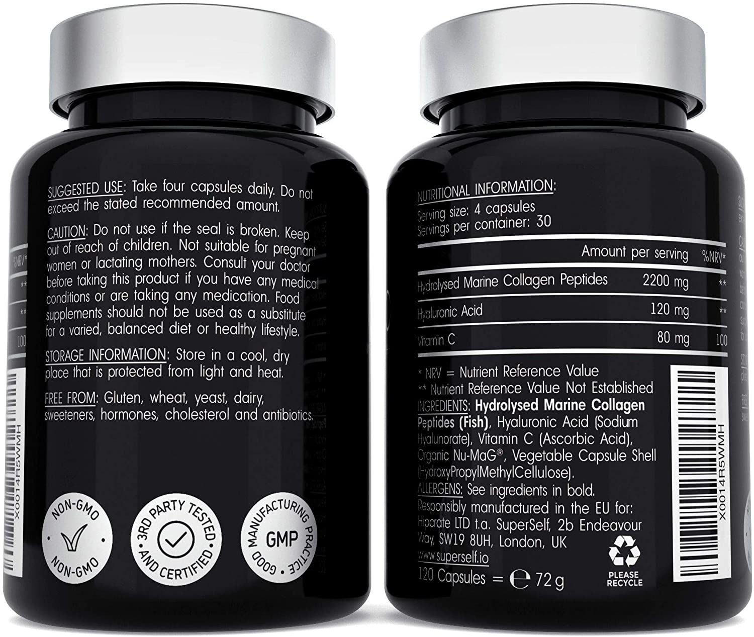 Marine Collagen Capsules 2200mg, with Hyaluronic Acid & Vitamin C, High Strength Complex for Skin Hair Support - Image 2