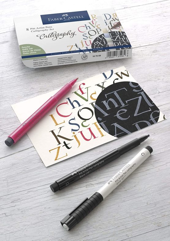 Faber-Castell Pitt Artist Pen Calligraphy Wallet of 8, 167508 - Image 3