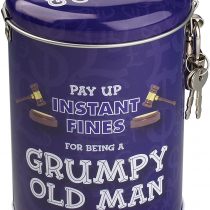 Boxer Gifts BB6006 Grumpy Old Man Instant Padlock | Novelty Money Saver Fine Tin for Husband, Dad, Grandad | Funny Secret Santa Gift, Blue