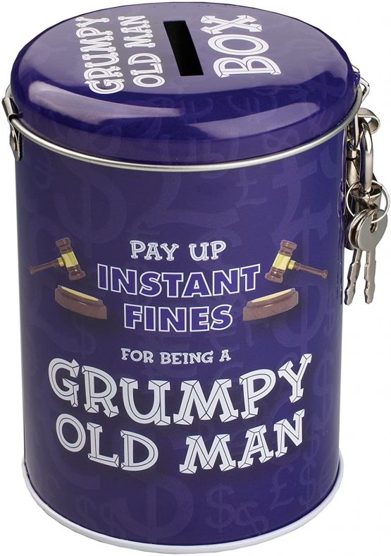Boxer Gifts BB6006 Grumpy Old Man Instant Padlock | Novelty Money Saver Fine Tin for Husband, Dad, Grandad | Funny Secret Santa Gift, Blue