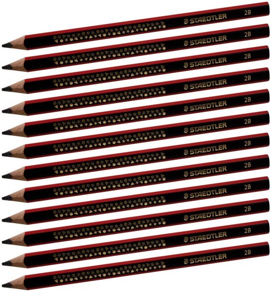 Staedtler 1285 Thick Pencil, Diameter 4 mm, 2B, Pack of 12