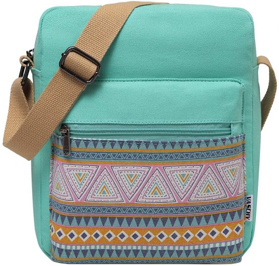 Cross Body Bag, VASCHY Small Canvas Messenger Bag for Women Girls 5.2L Lightweight Shoulder Bag Handbag for Ladies with Inner Water Bottle Pocket