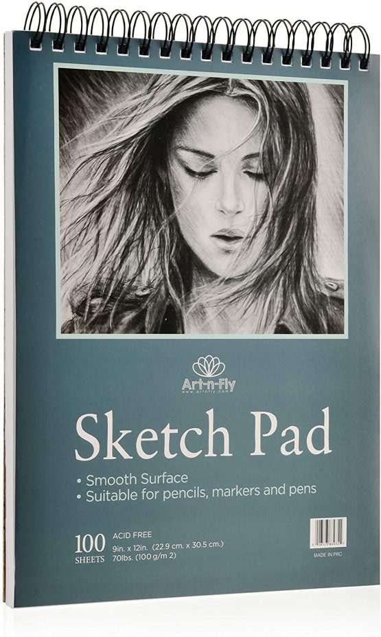 100 Sheets A4 Smooth Texture Sketchpad for Drawing Pencils Pens Markers Sketch Pad Top Spiral Bound Sketchbook - Image 3