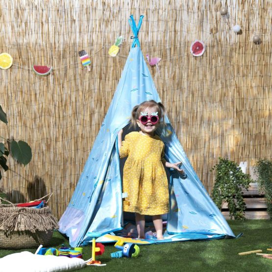 Badabulle Indoor or Outdoor Tipi | Tepee | Teepee Tent, baby tent with anti UV sun protection, UPF 50+ - Image 2