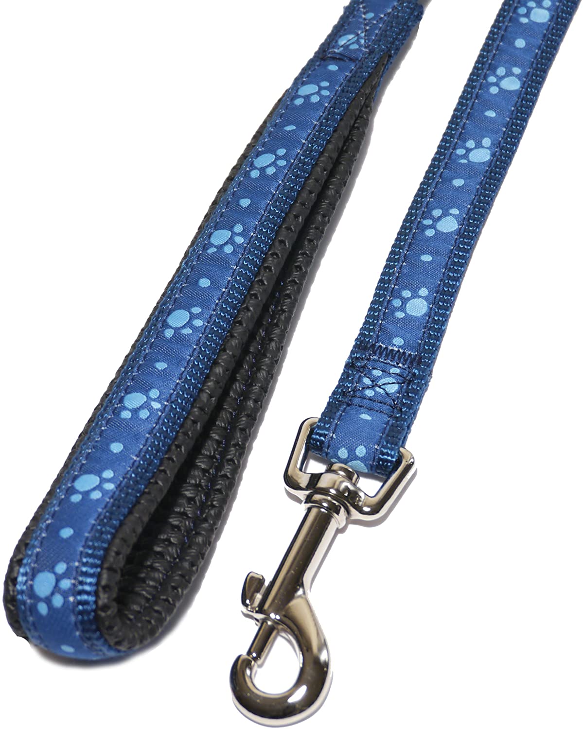 Rosewood Wag-n-Paw Walk Lead, 3/4-inch, Blue, Blue Paw